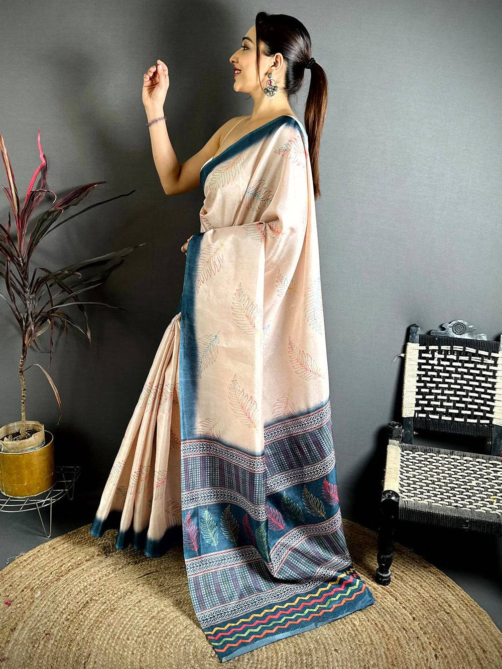 Classic Manipuri Tussar Katha Saree