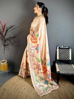Elegance Soft Tussar Ghicha Katha Saree