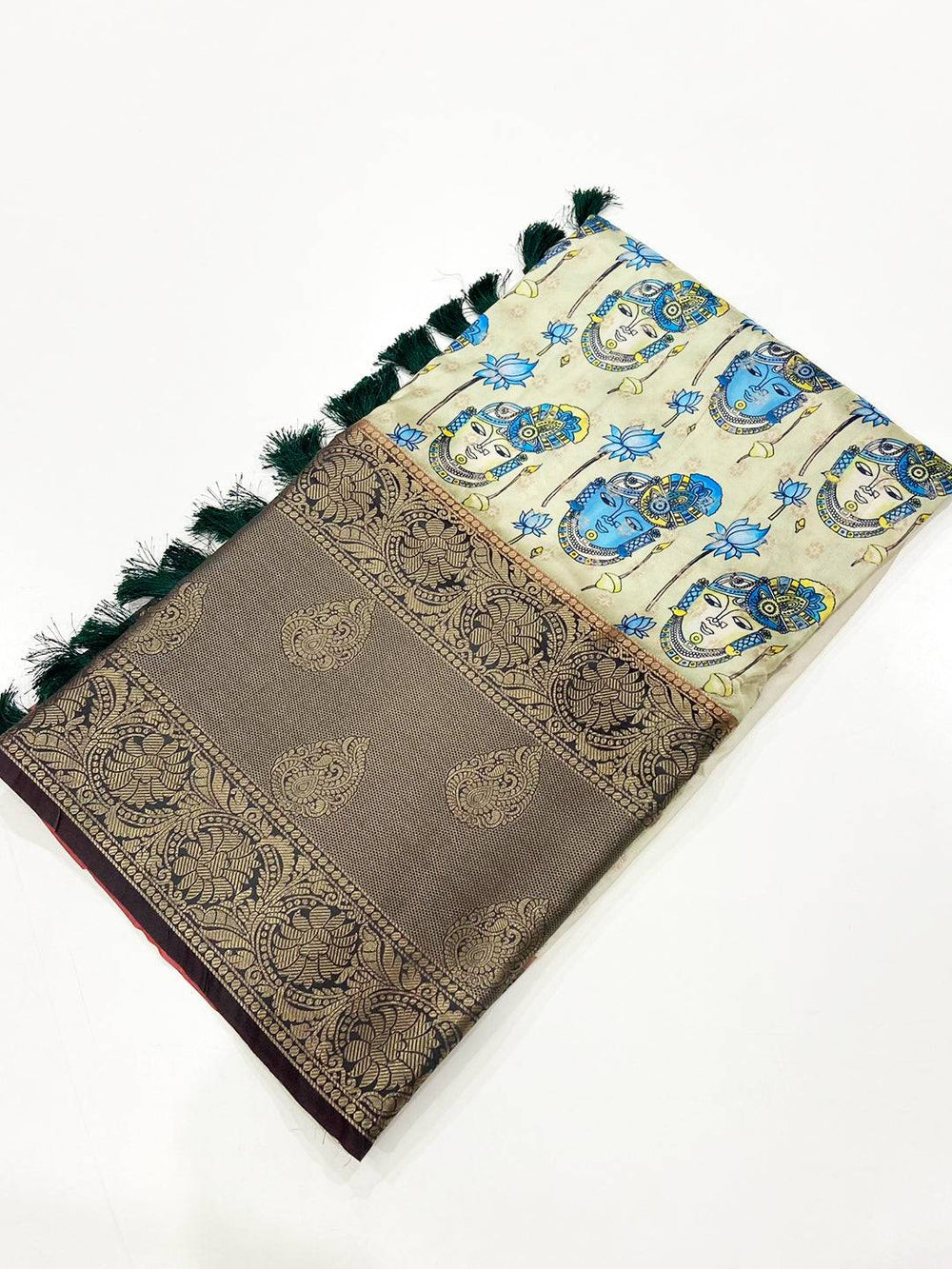 Royal Banarasi Silk Krishna Motif Pattu Saree