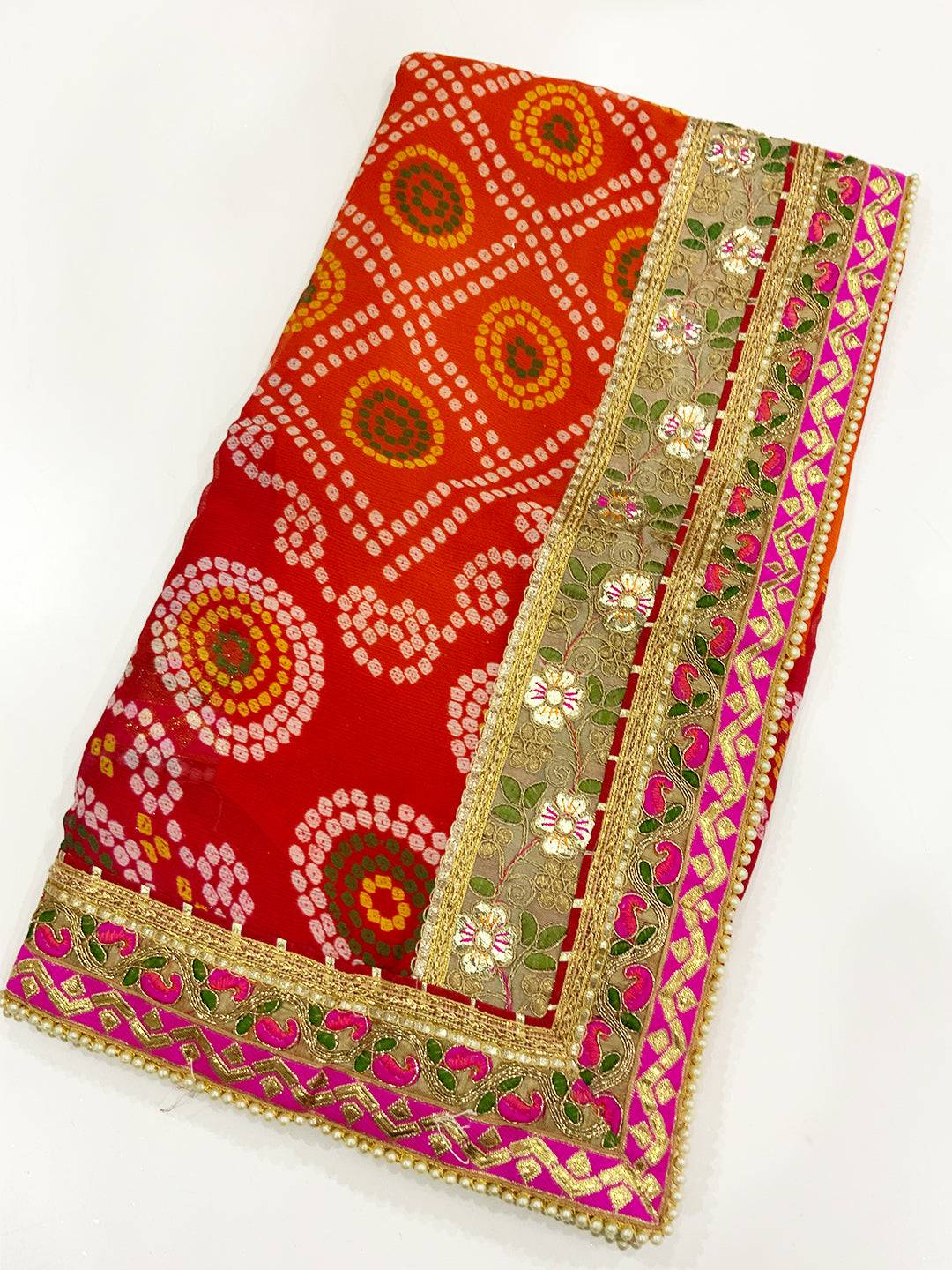Festive Chinnon Chiffon Bandhani Saree