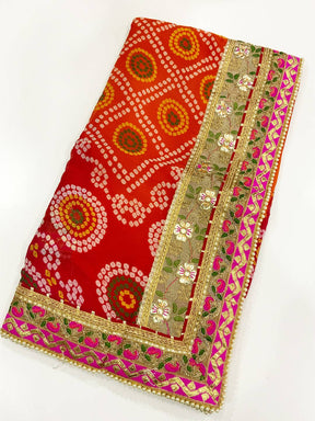 Festive Chinnon Chiffon Bandhani Saree