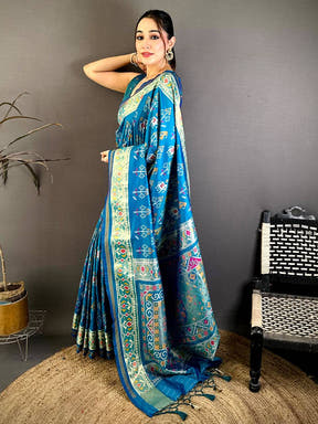 Classic Double Ikkat Patola Silk Saree