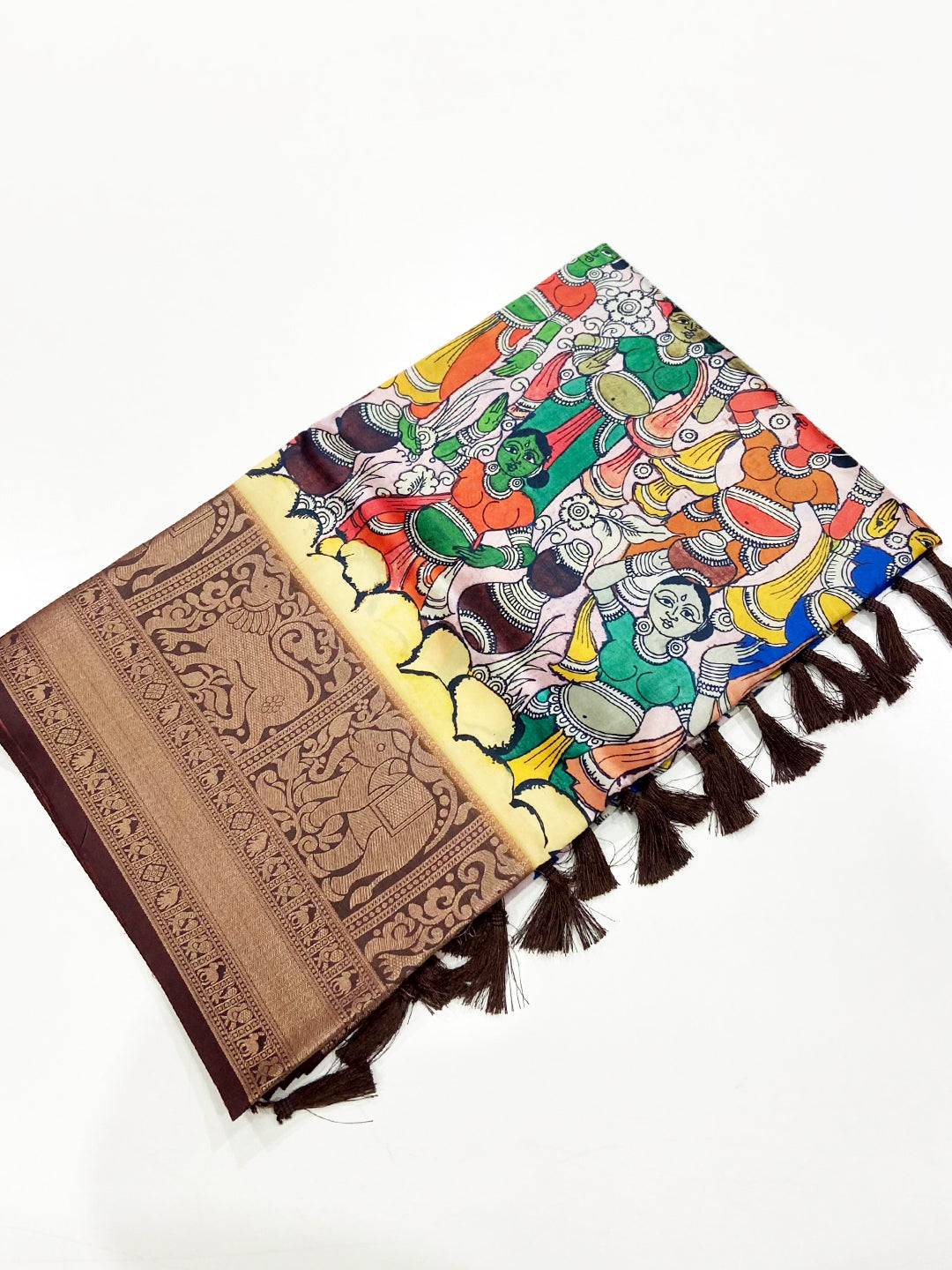 Artistic Kalamkari Printed Banarasi Saree