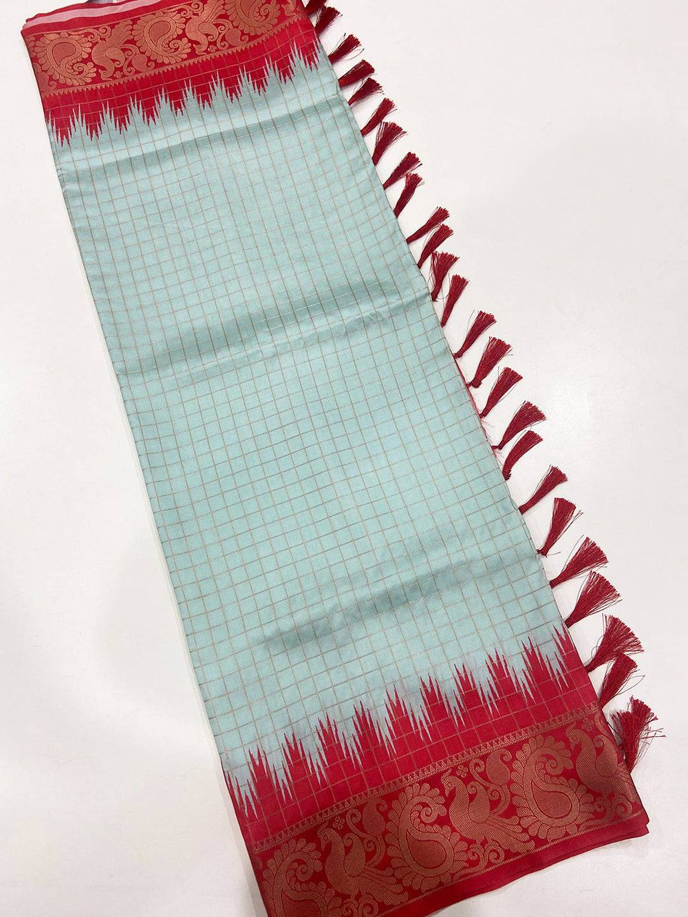 Cupric Sulfate Soft Silk Gadwal Weaving Saree