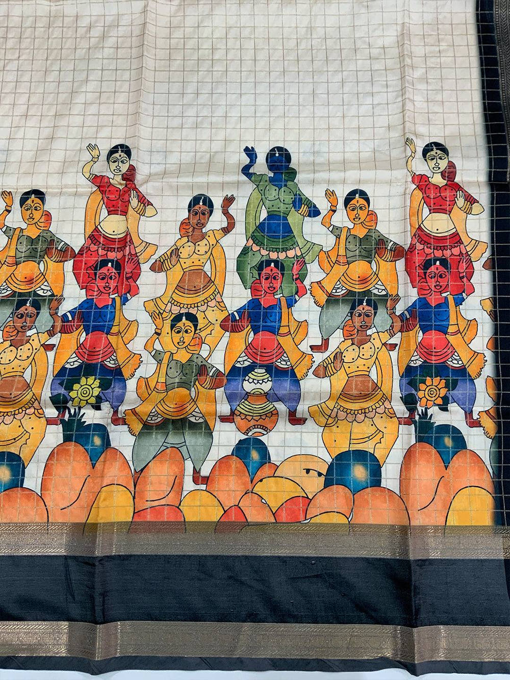 Heritage Kalamkari Satin Bentex Gadwal Saree