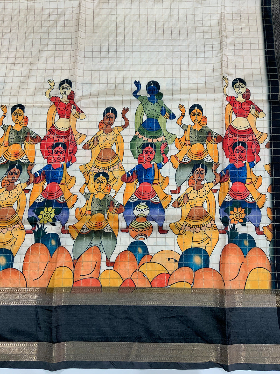 Heritage Kalamkari Satin Bentex Gadwal Saree