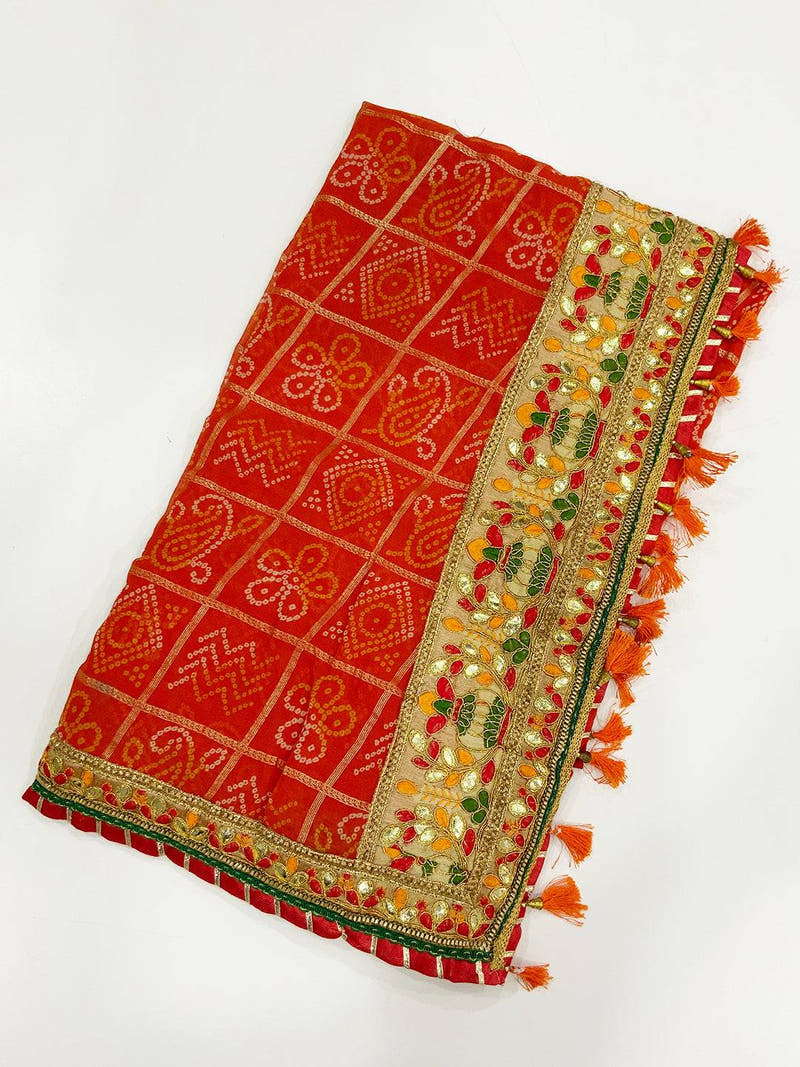 Radiance Bandhej Print Chinnon Chiffon Saree