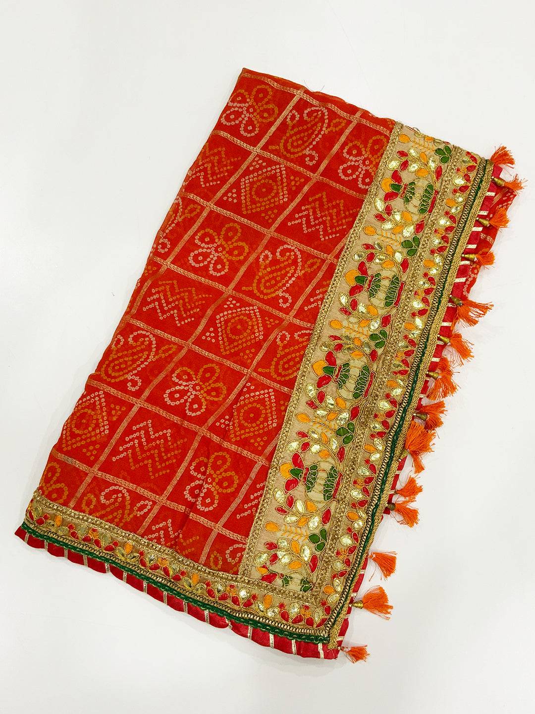 Radiance Bandhej Print Chinnon Chiffon Saree
