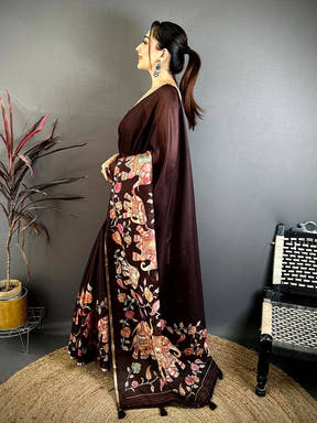 Heritage Elephant Kalamkari Kota Saree
