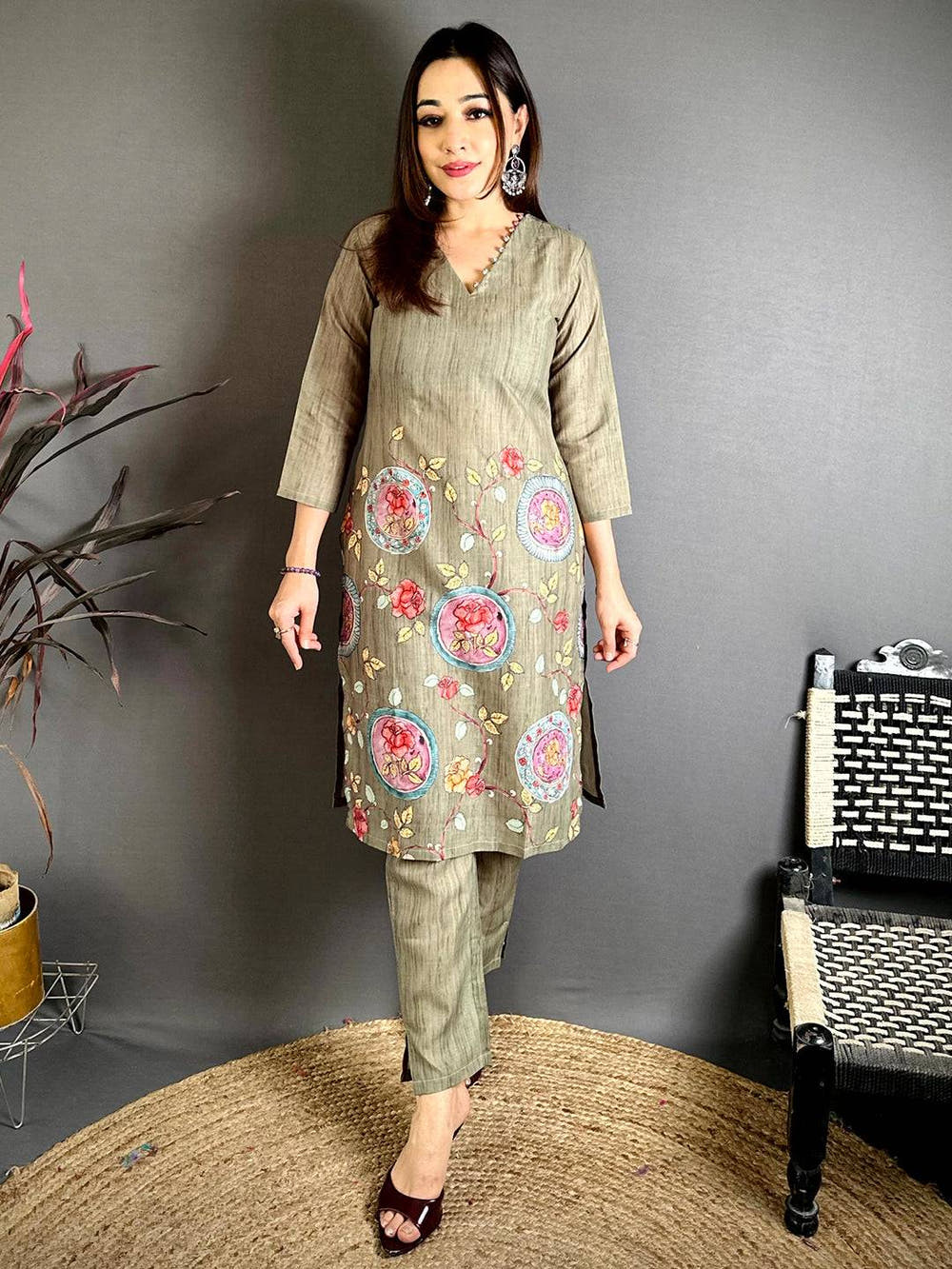 Ethnic Kalamkari Print Mul Kurti