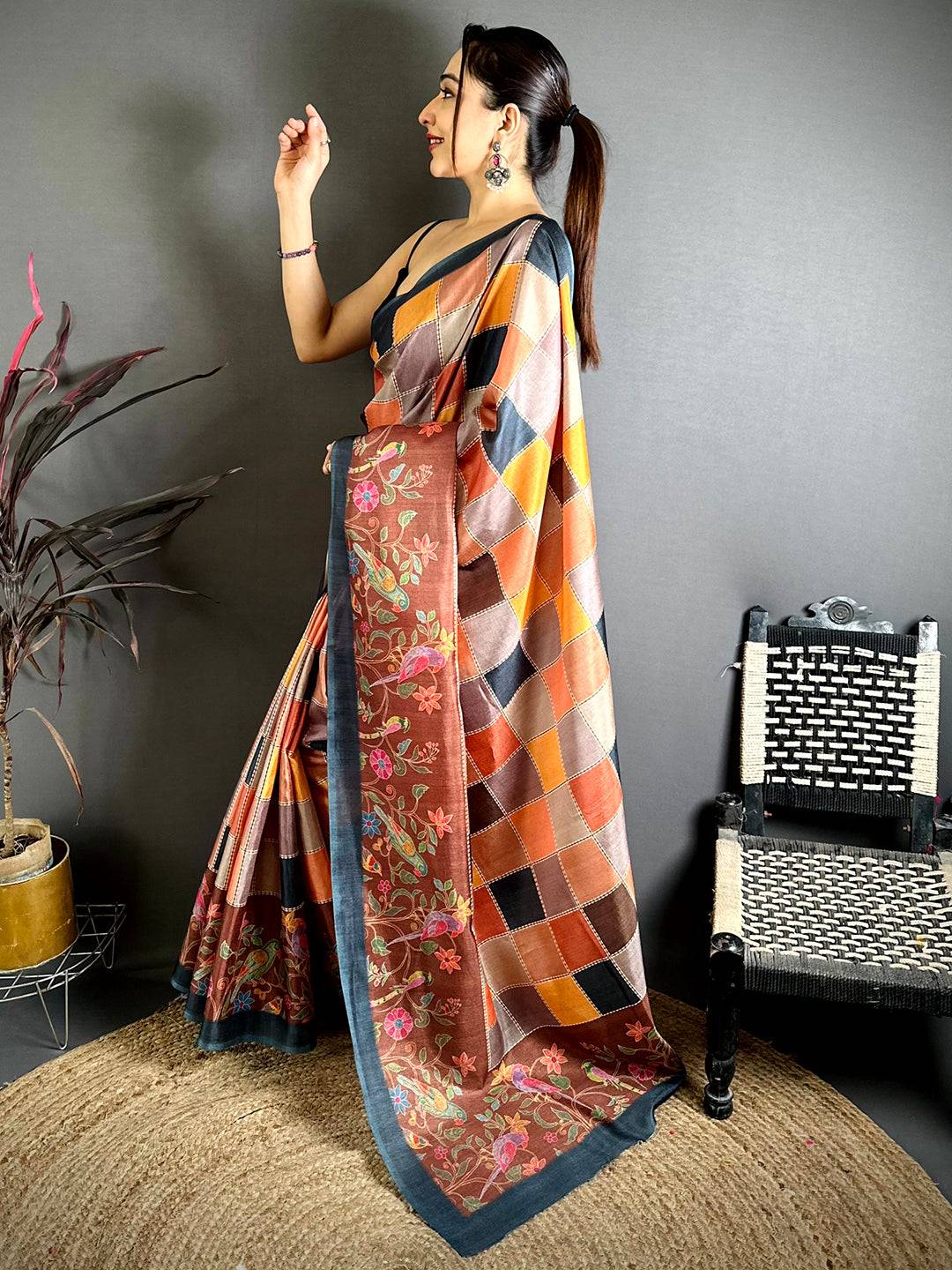 Opulent Block Print Manipuri Saree