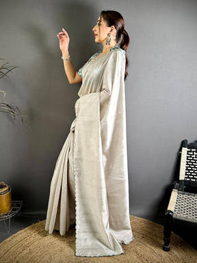 Exclusive Resham Cutwork Tussar Silk Saree