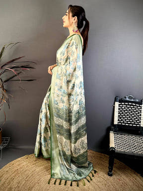 Radiant Brasso Floral Weaving Saree