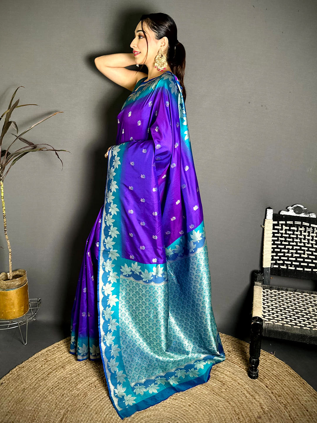 Purple Soft Silk Kanjivaram Saree