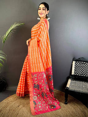 Soft Mul Chanderi Shibori Printed Saree

