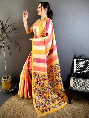 Elegant Rangkat Print Tussar Saree