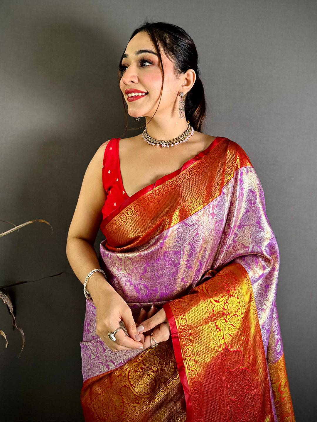 Stylish Dharmavaram Zari Woven Pattu Saree