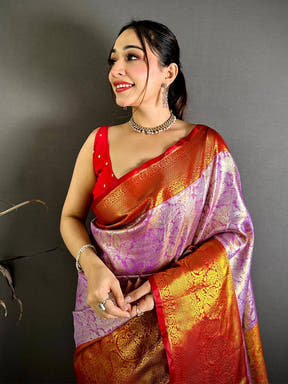 Stylish Dharmavaram Zari Woven Pattu Saree