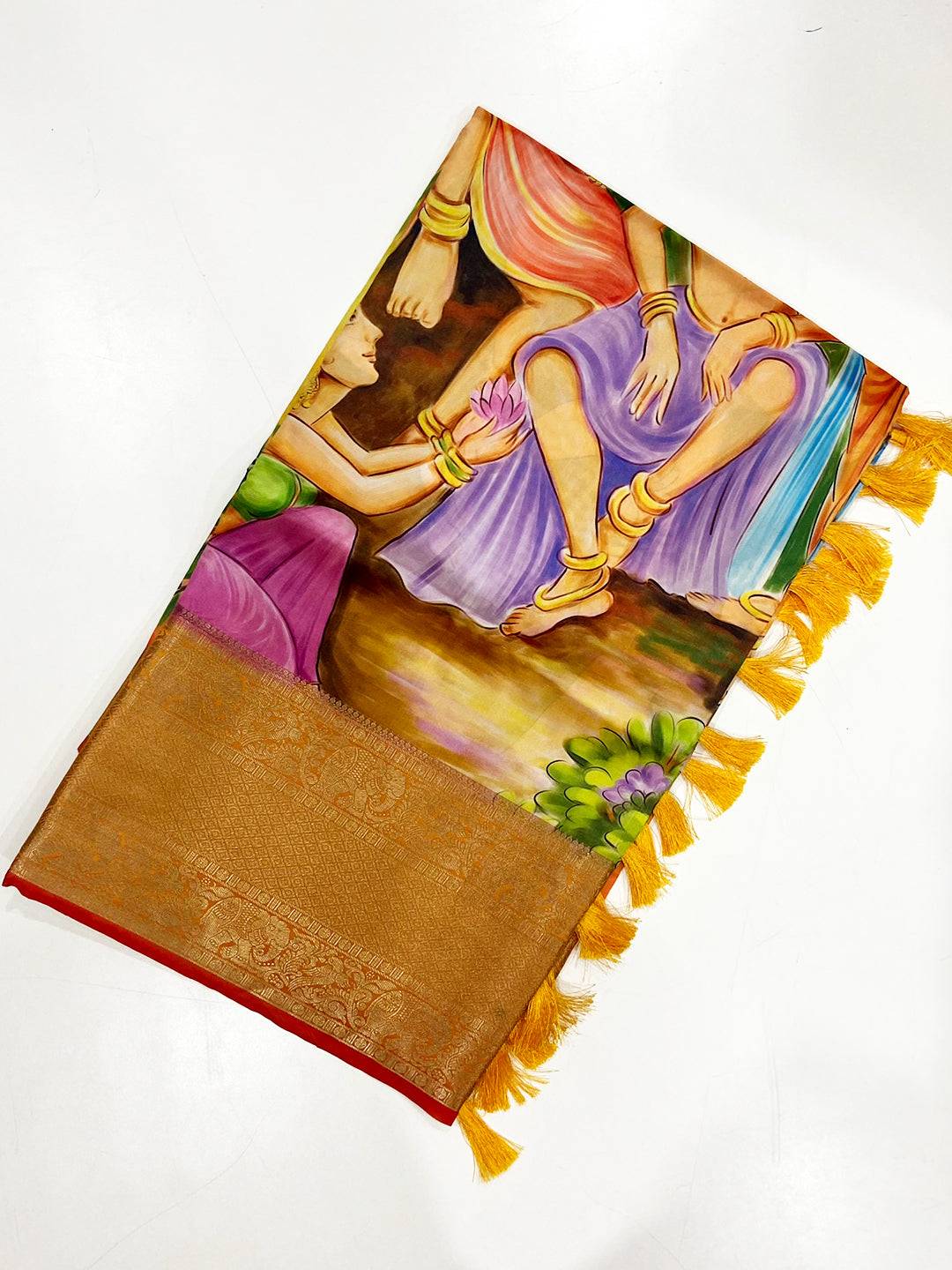 Radinat Banarasi Silk Kalamkari Pattern Saree