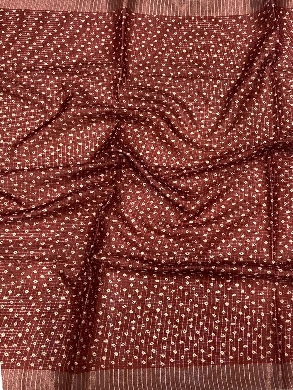 Radiance Silk Blend Bandhani Print Saree

