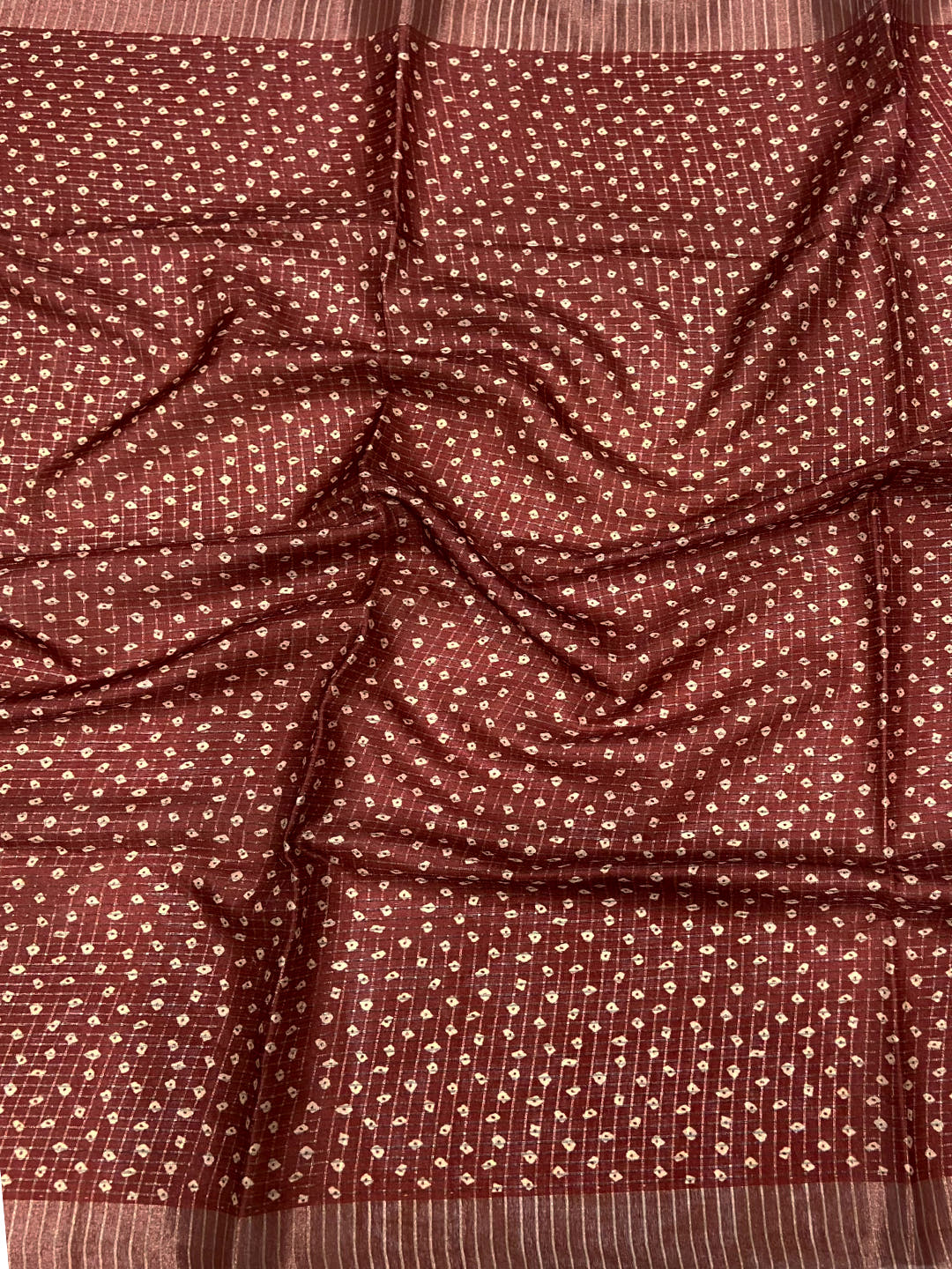 Radiance Silk Blend Bandhani Print Saree

