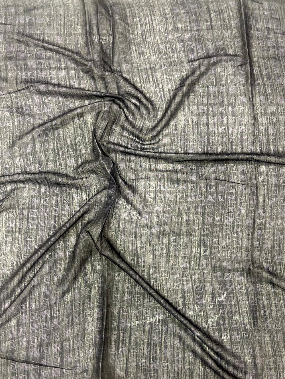 Black Linen Ajarak Print Saree