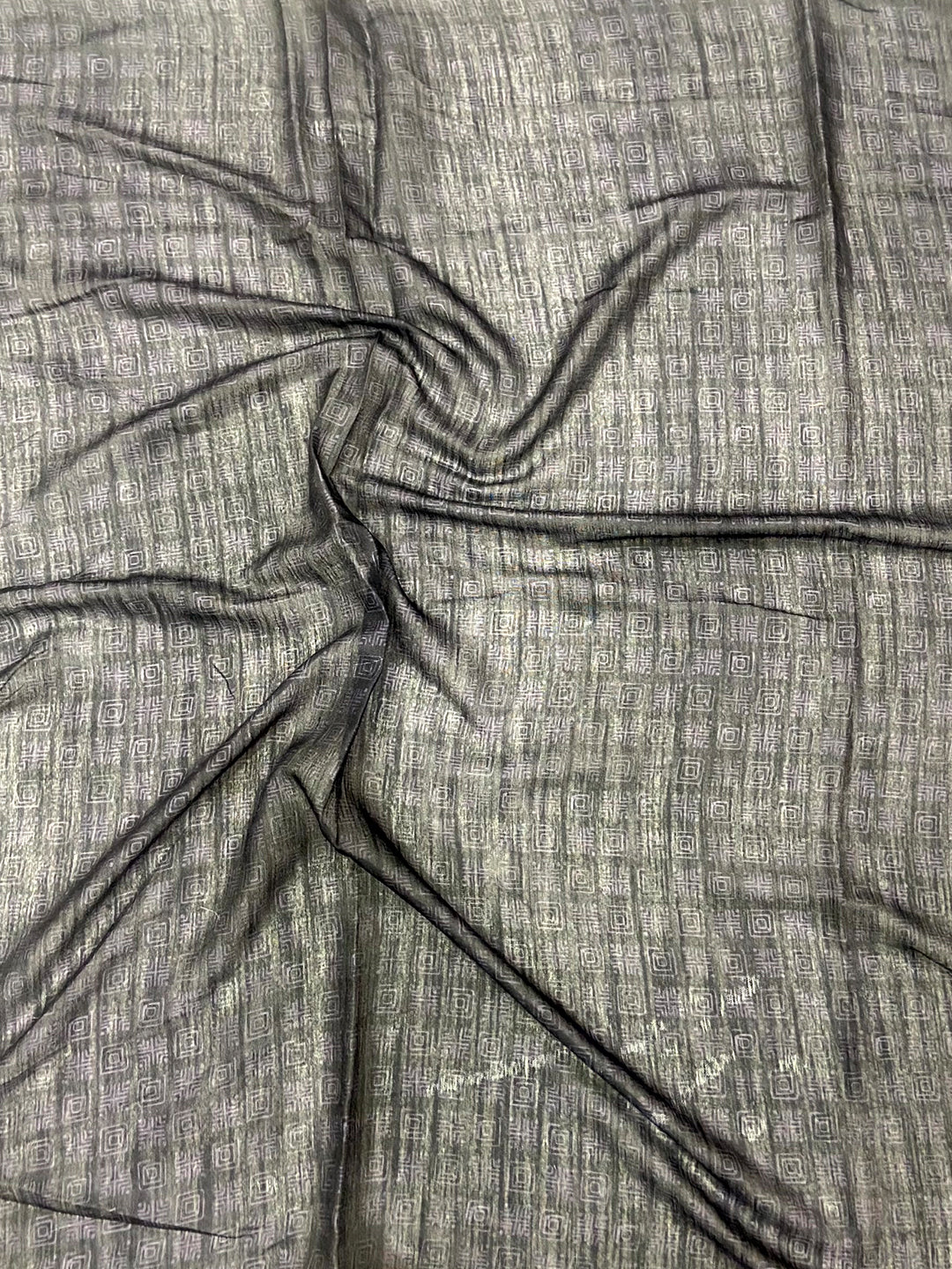Black Linen Ajarak Print Saree