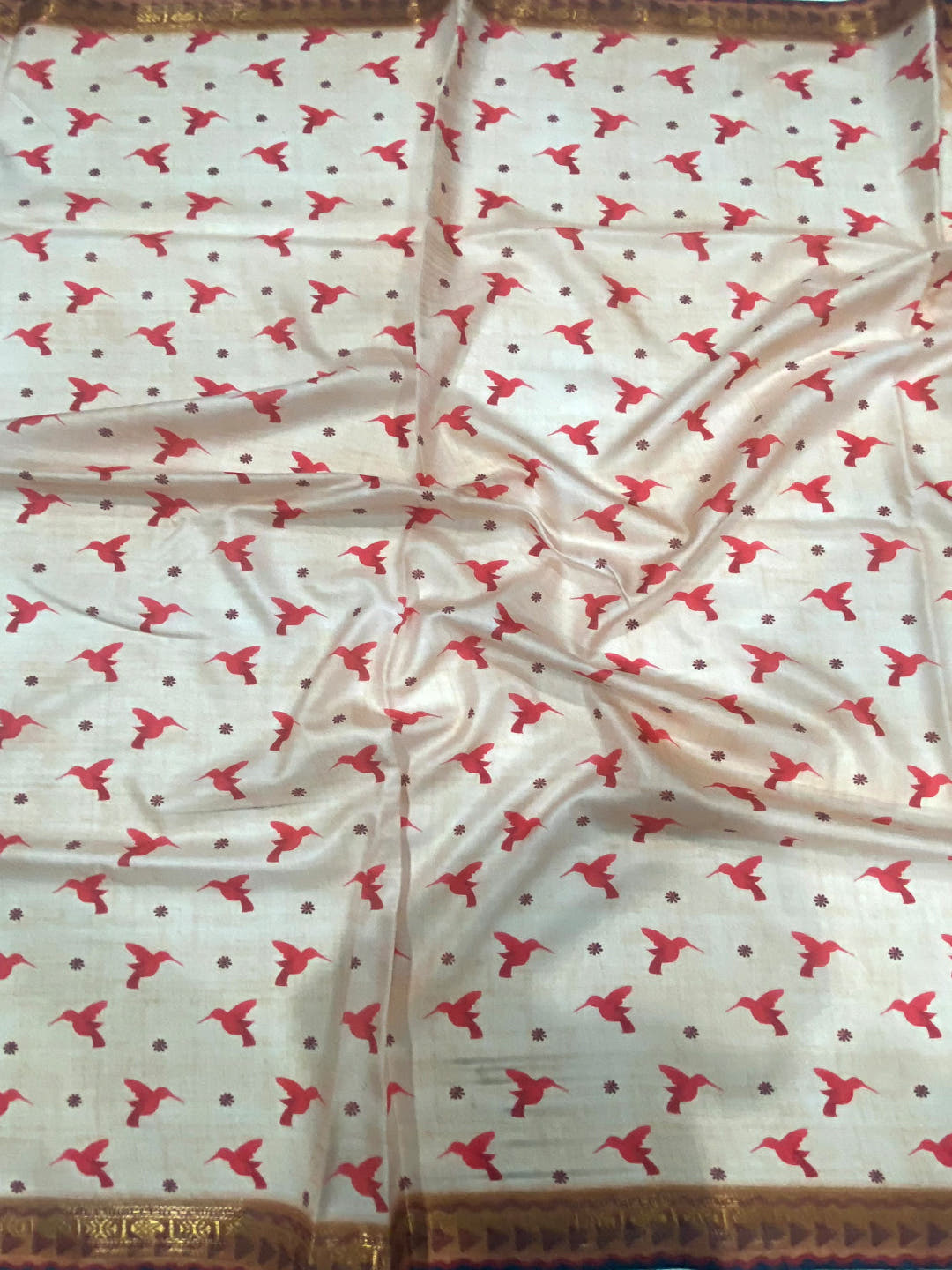 Toffee Peach Soft Silk Floral Saree