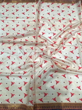 Toffee Peach Soft Silk Floral Saree