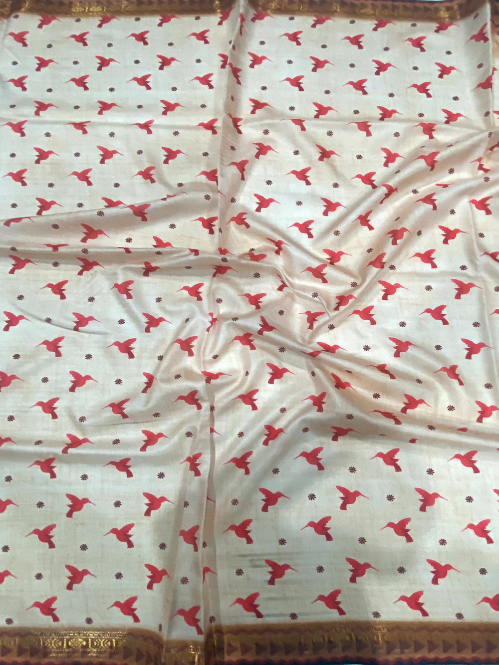 Toffee Peach Soft Silk Floral Saree