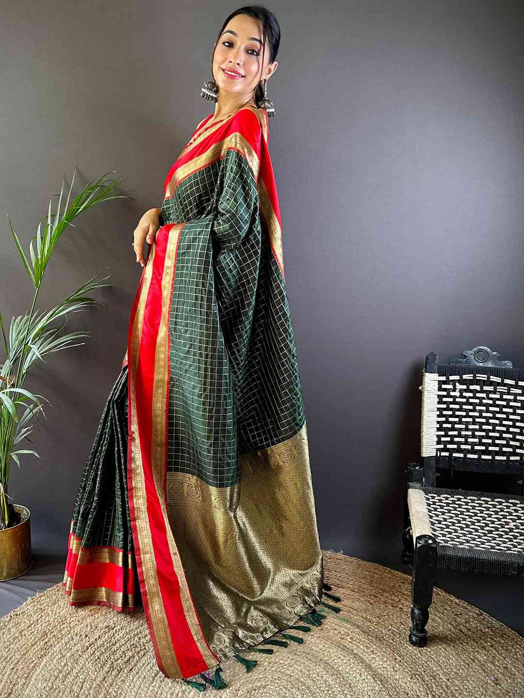 Green Silk Woven Kanchi Banarasi Saree