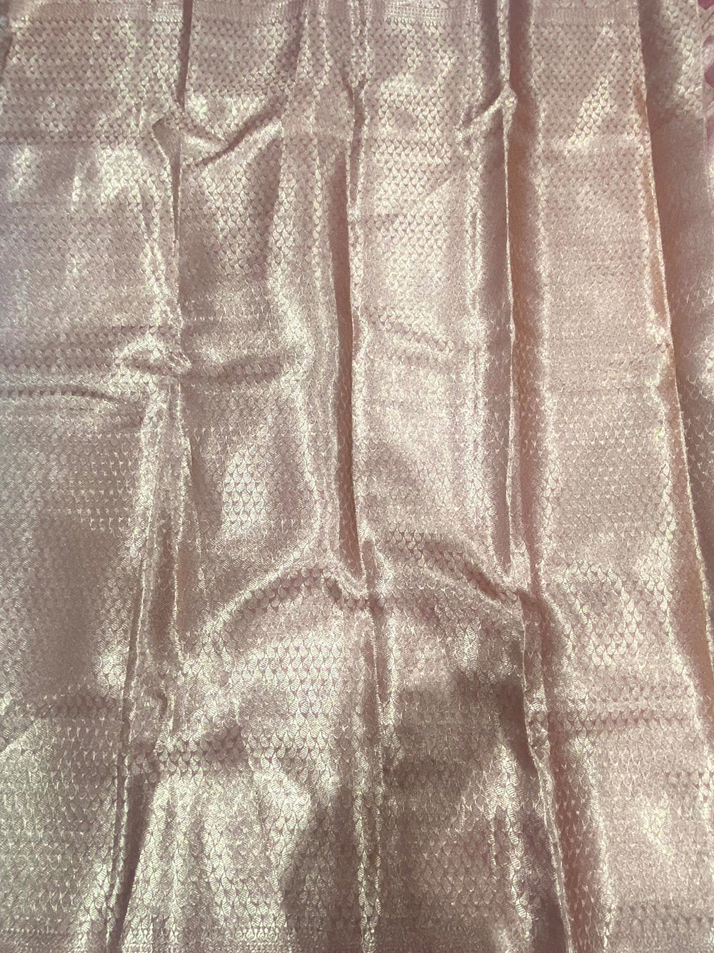Pink Tissue Jarokha Zari Weaving Saree