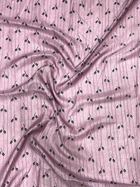 Lavender Ghicha Leaf Print Saree