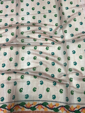 Blush Pink Jungle Floral Zari Tissue Saree