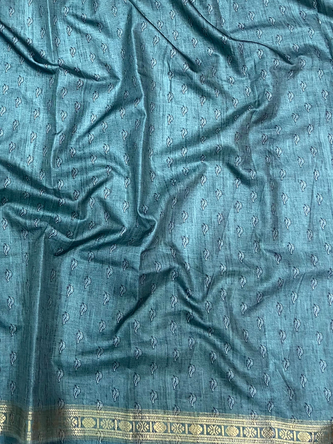Grey Soft Silk Floral Print Saree