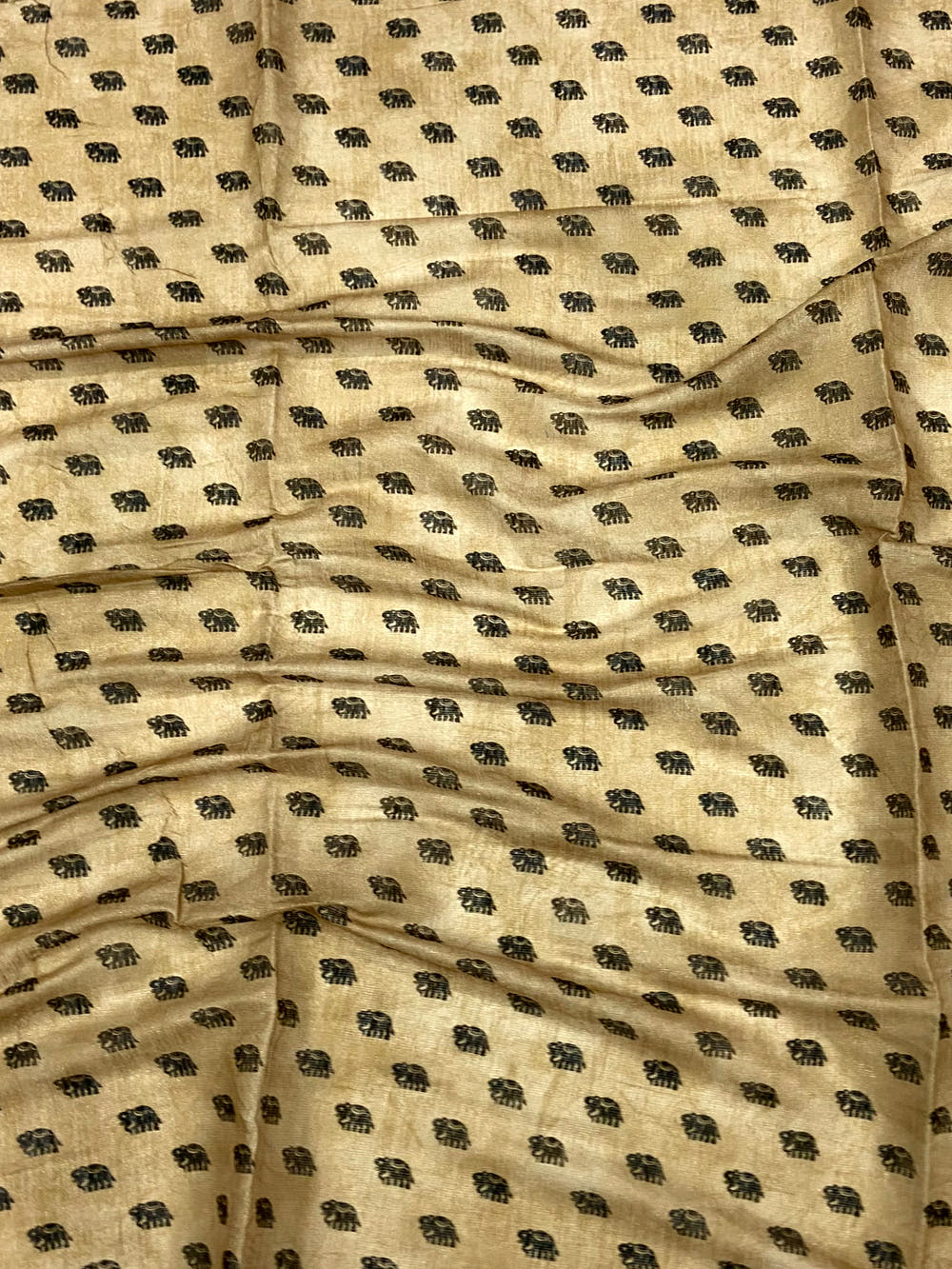 Beige Warli Print Tissue Chanderi Saree