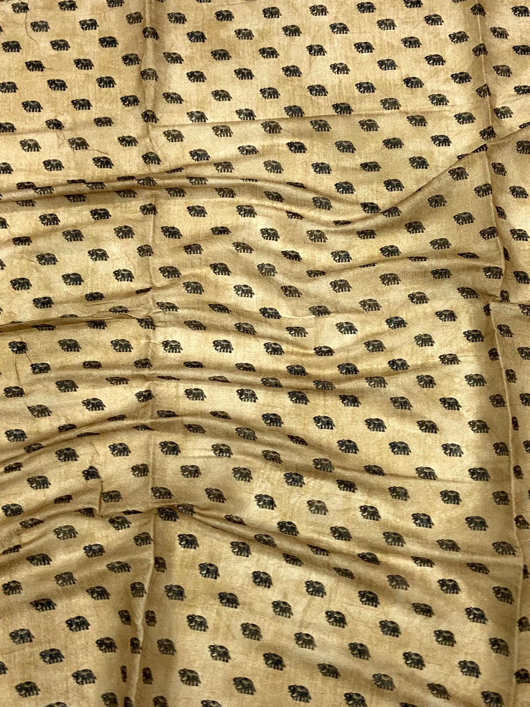 Beige Warli Print Tissue Chanderi Saree