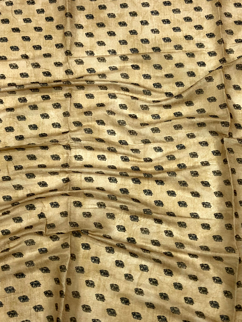 Beige Warli Print Tissue Chanderi Saree