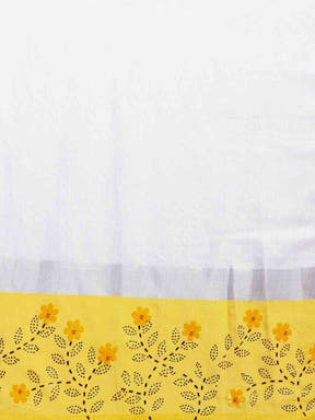  Yellow Colour Linen Blend Khadi Saree
