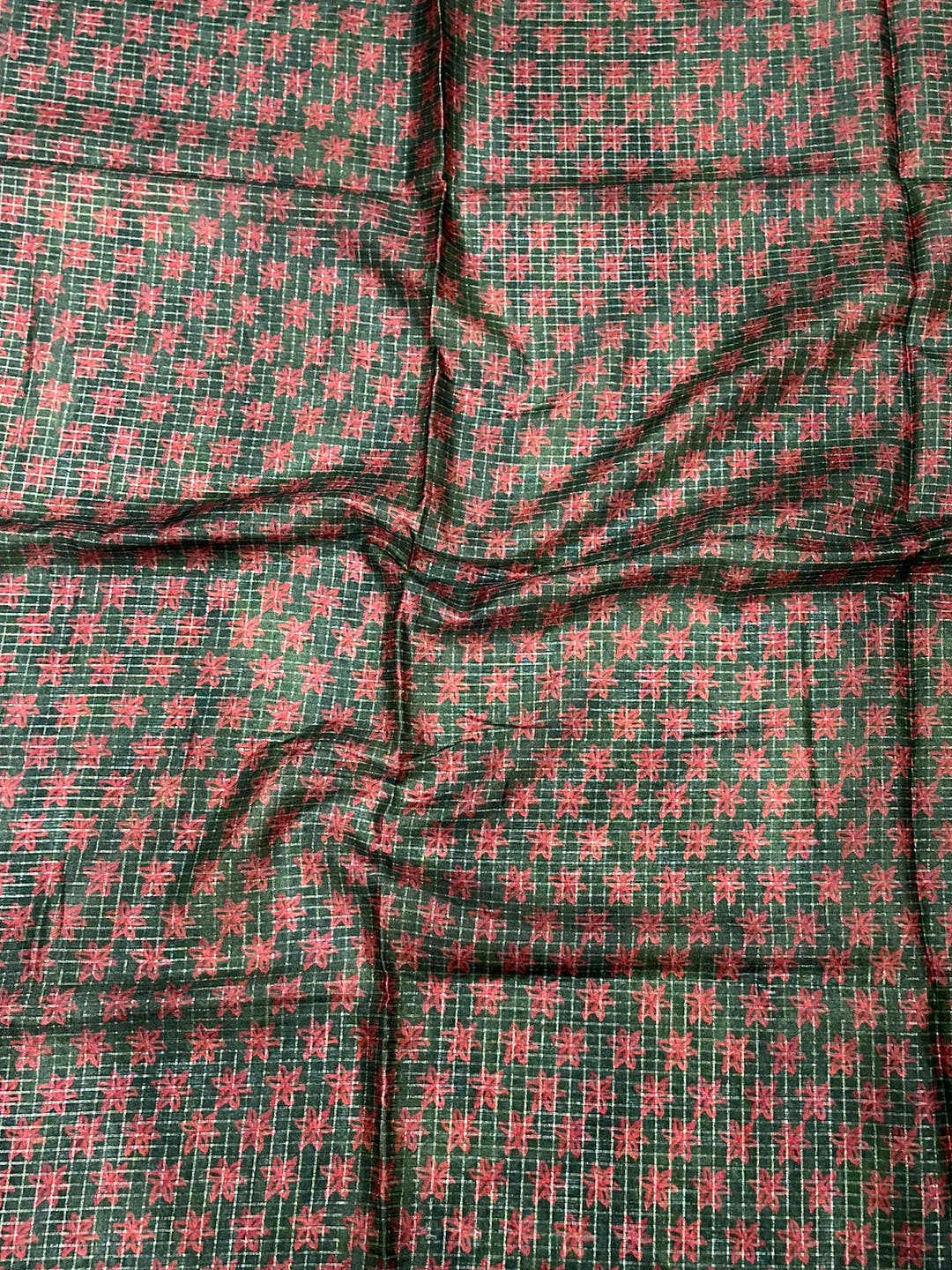 Sage Green Tissue Chanderi Japanese Print Saree
