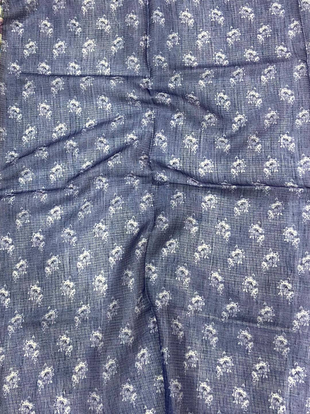 Lavender Floral Cut Work Kota Saree