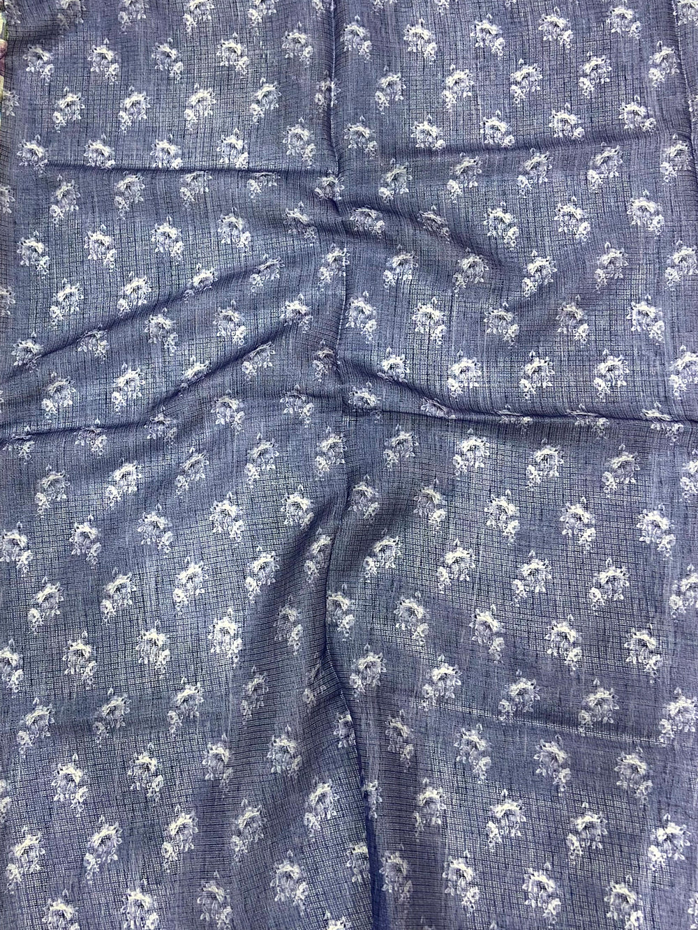 Lavender Floral Cut Work Kota Saree