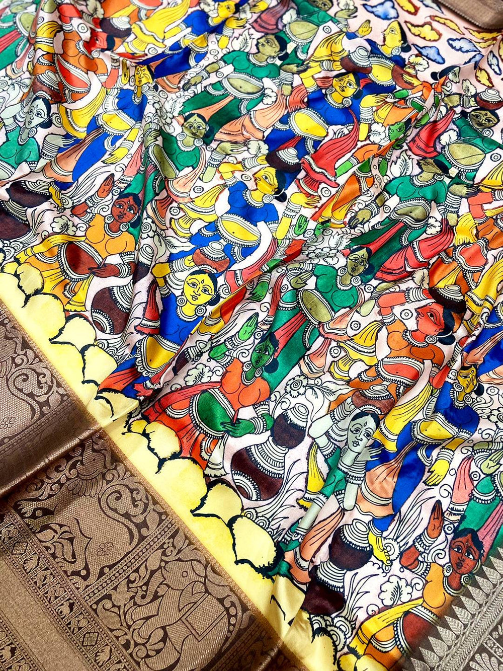 Artistic Kalamkari Printed Banarasi Saree