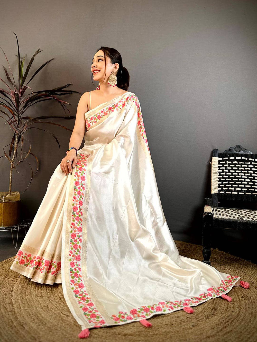 Royal Double Ikkat Ghicha Tussar Saree