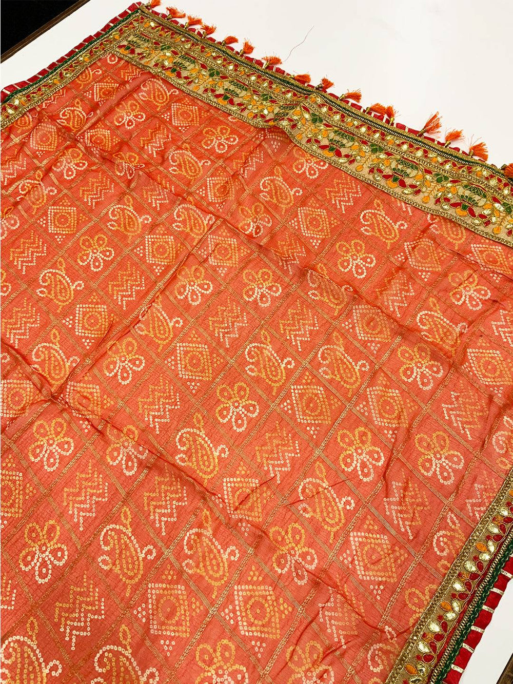 Radiance Bandhej Print Chinnon Chiffon Saree