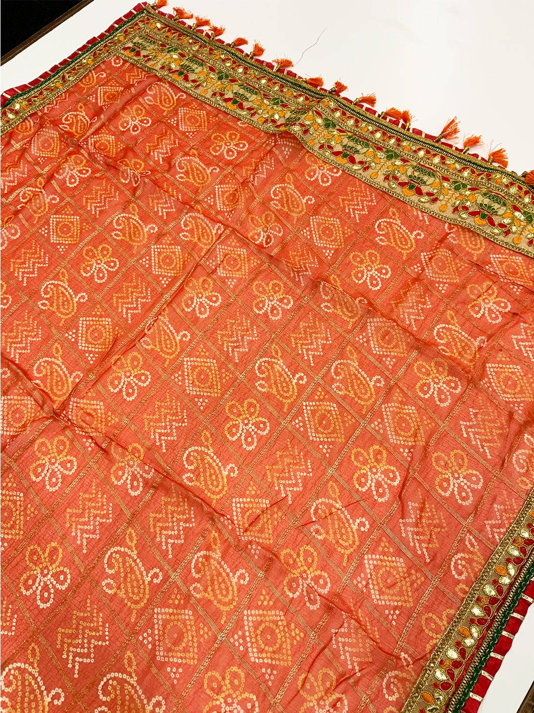 Radiance Bandhej Print Chinnon Chiffon Saree