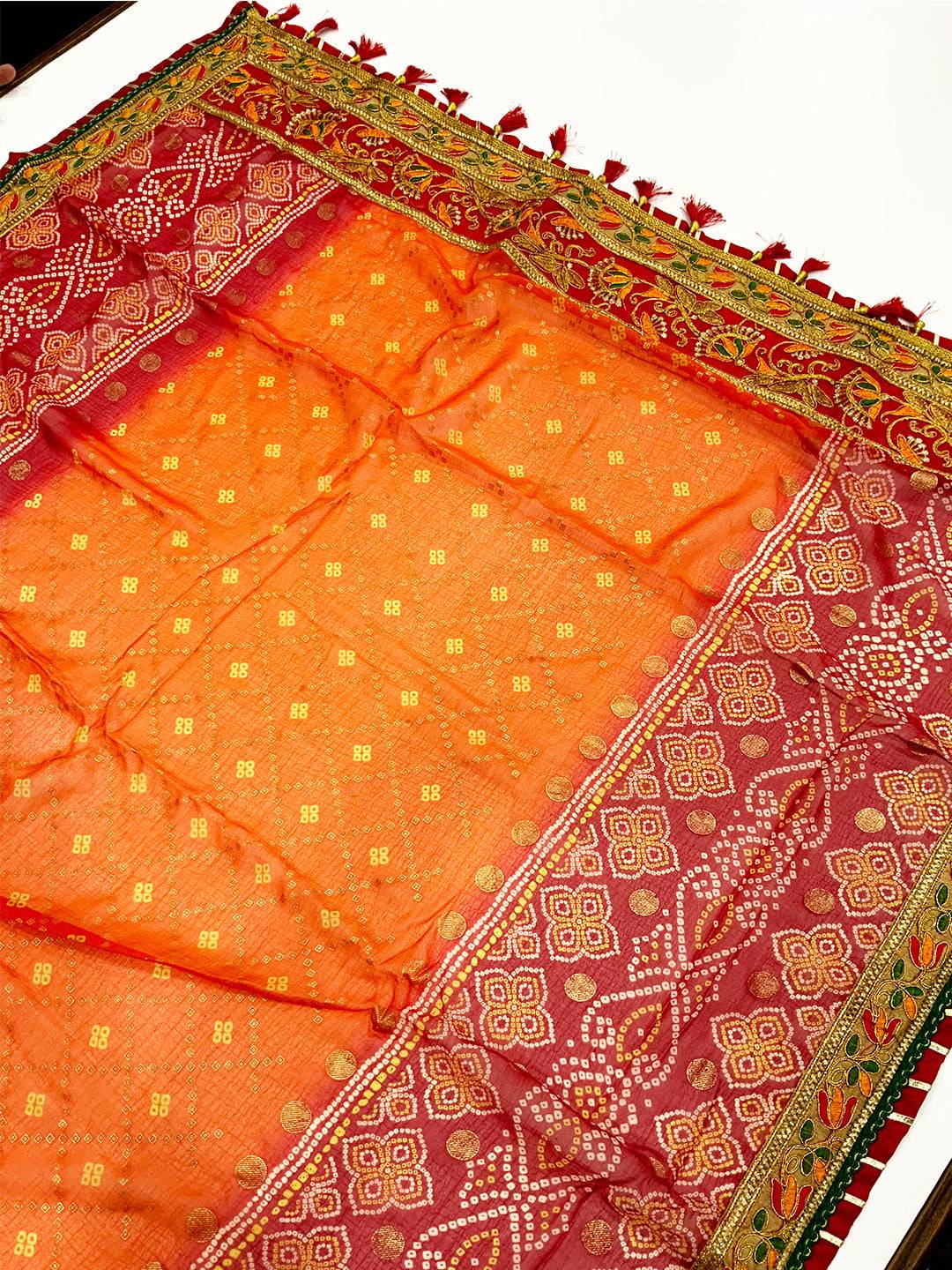 Glamorous Bandhej Print Saree