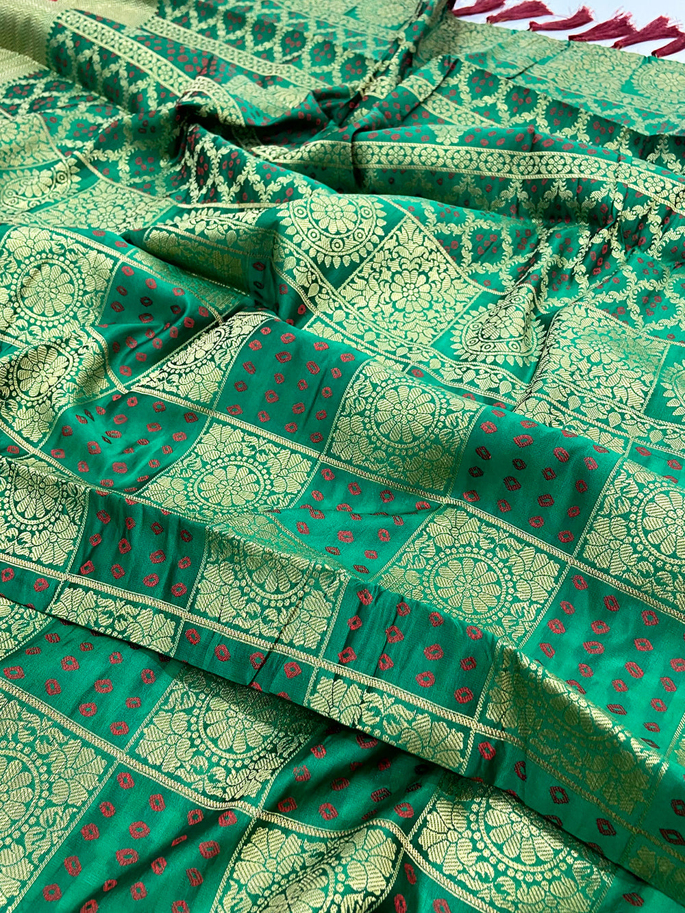 Green Banarasi Square Patola Saree