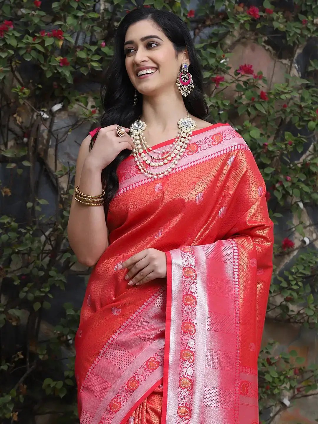 Stylish Kanjivaram Silk Saree With Zari Work