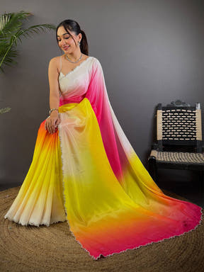 Radiant Soft Chiffon Ombre Print Saree

